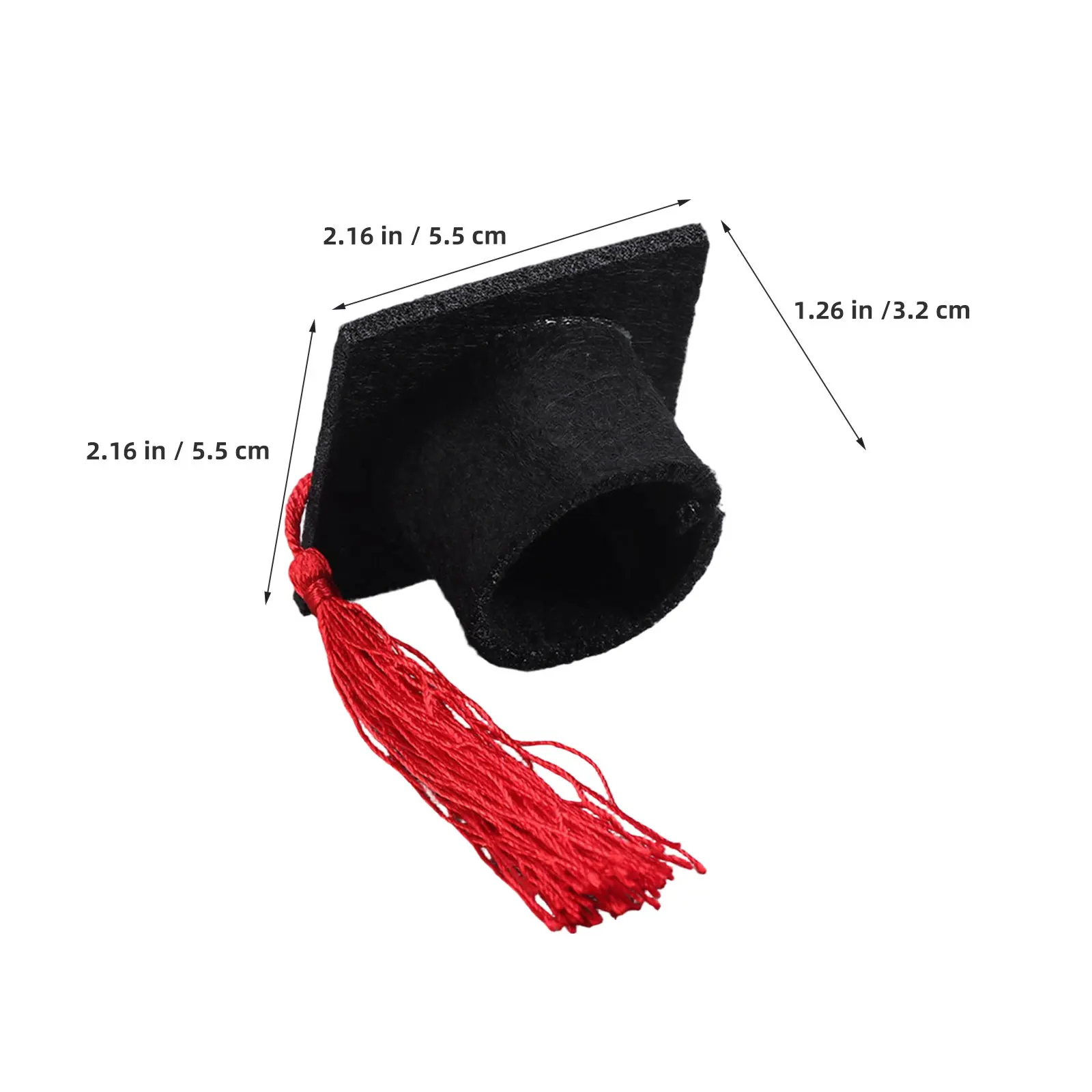 20Pcs Mini Graduation Caps with Tassels 2.2x2.2x1.3in Realistic Grad Hat Decor for Cake Wine Bottle Graduation Party Table view 6
