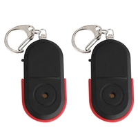 New 2X Anti-Lost Whistle Key Finder Wireless Alarm Smart Tag Key Locator Keychain Tracker Whistle Sound LED Light Tracker