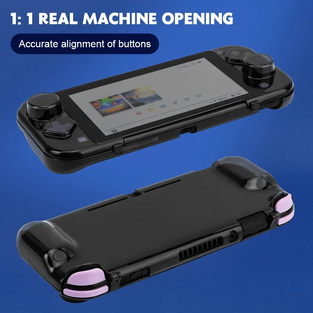 Fotografia 6: Capa transparente com glitter para switch lite, capa protetora transparente e completa, super leve, com estrutura de cristal integrada em pc