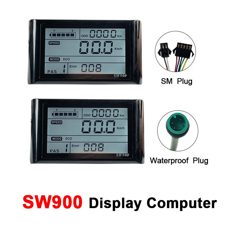 

Electric bicycle SW900 Display Computer 5-Pin SM/WP Plug Electric Scooter Modified Accessory for 24V/36V/48V/60V/72V