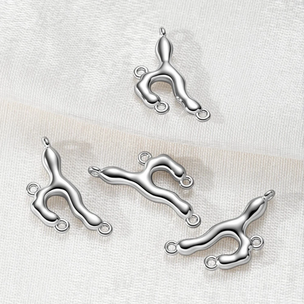 2/4/6 Stück 18K vergoldete unregelmäßige Charms-Verbinder für DIY-Armbänder, Halsketten, Ohrringe, Schmuckherstellungszubehör – Detail 5