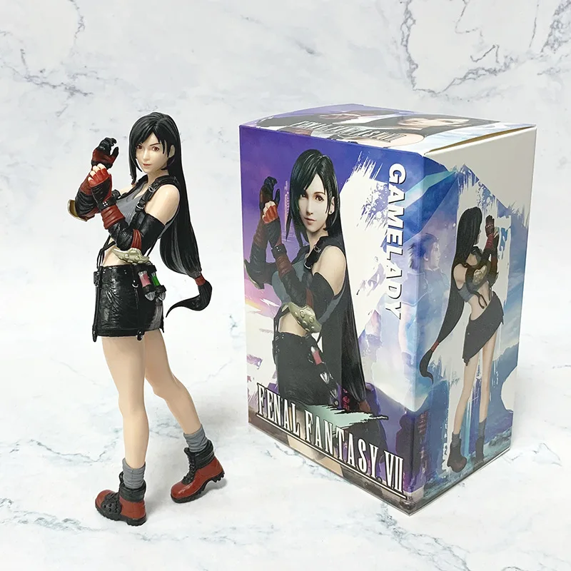 20CM Anime Game Final Fantasy VII Remake Tifa Lockhart Figure Standing Model Toy Doll Aciton Figure PVC Collection