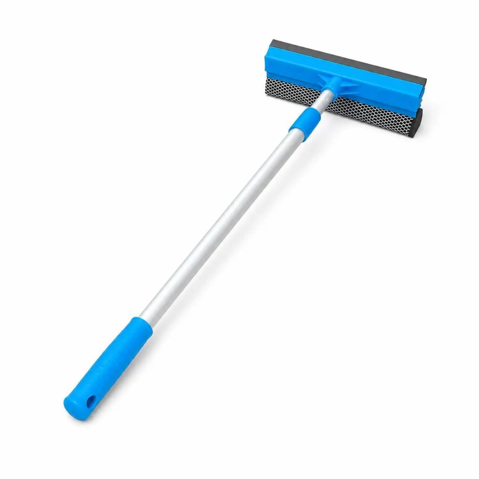Extendable Window Scrubber with Squeegee for Outside Glass and Balcony Window Care