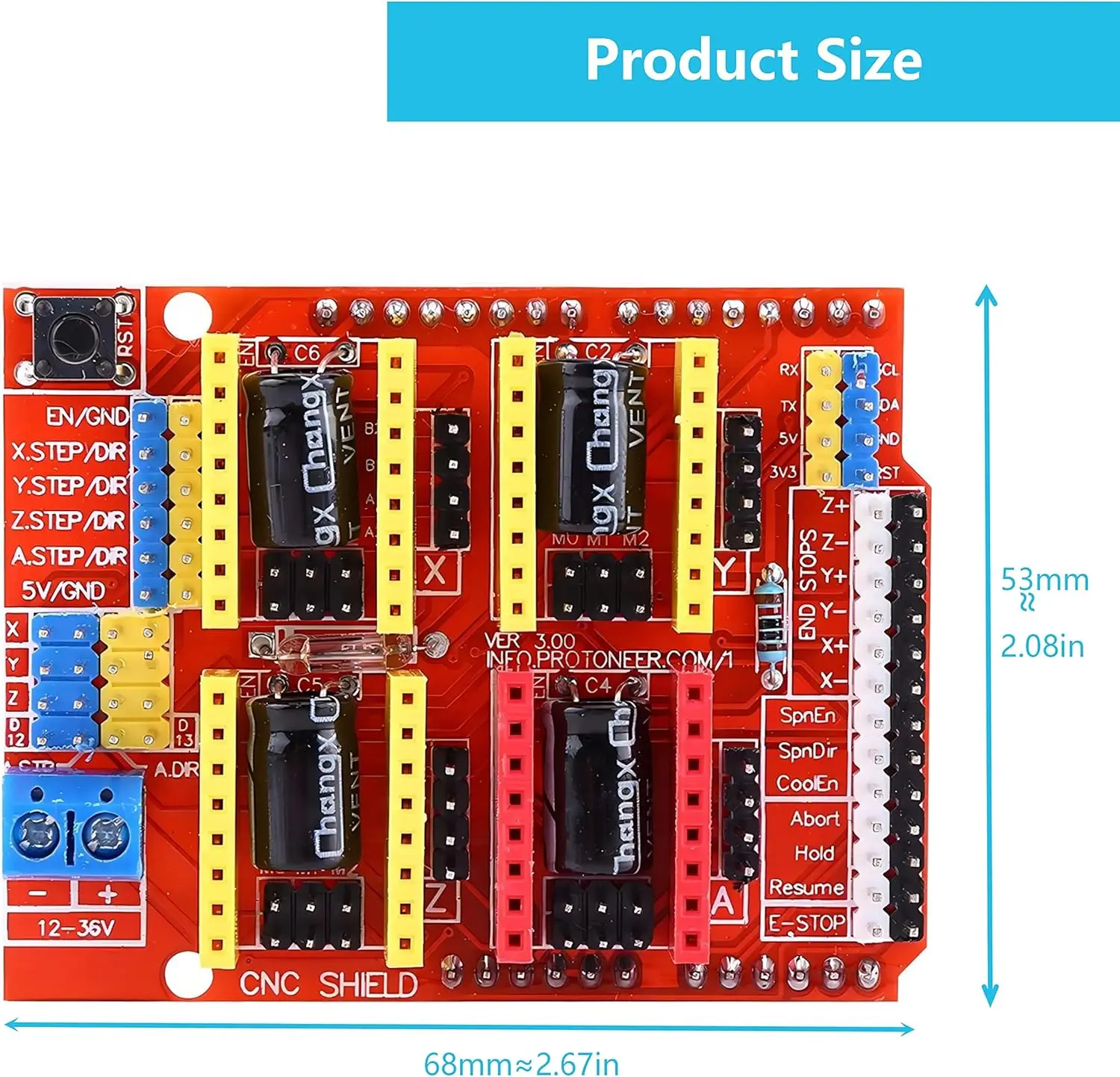 ComPOS CNC Shield V3 Engraving Machine Expansion Board A4988 Driver Expansion Board for Arduino 3D Printer CNC A4988