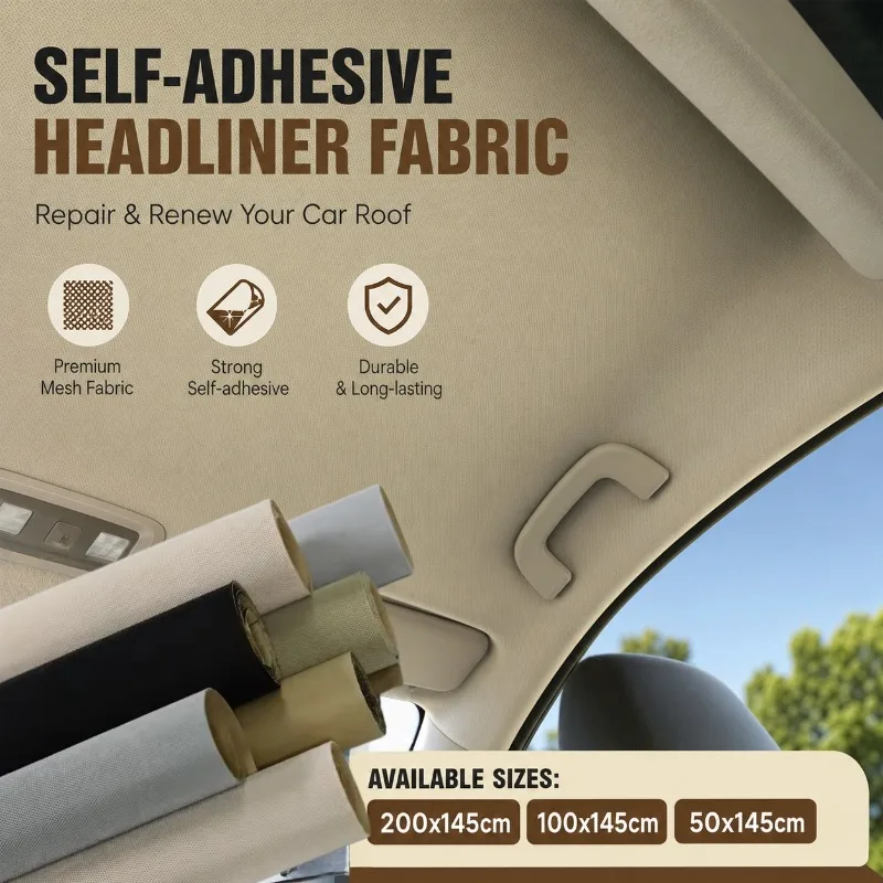 

Self Adhesive Car Roof Mesh Cloth for Auto Ceiling Repair Upholstery DIY Material Headliner Renovate Car Interior Sticker Crafts