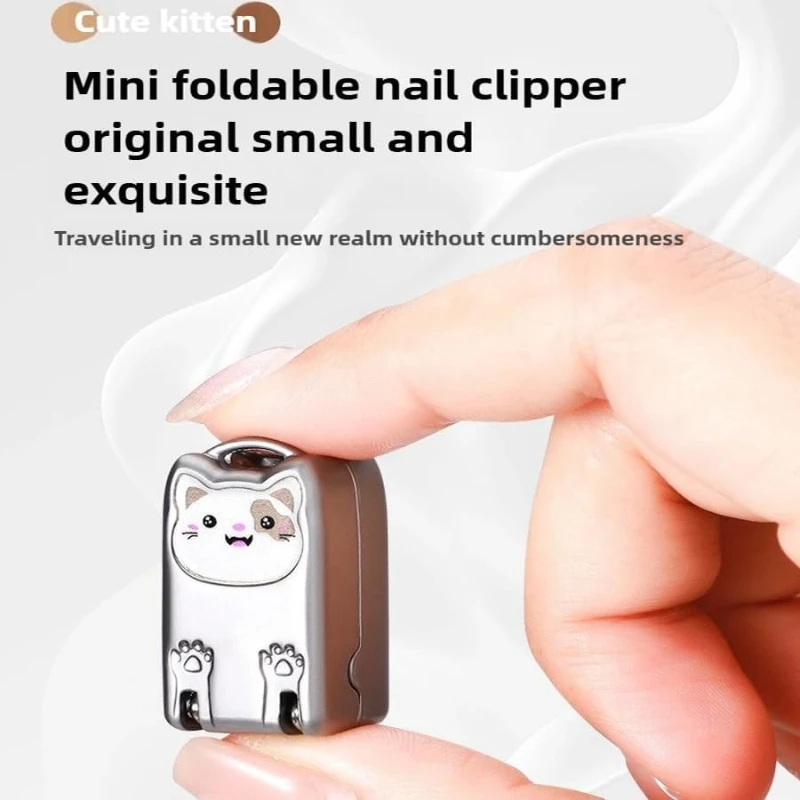 

Nail Clippers Keychain Stainless Steel Mini Nail Trimmer Travel Fingernail Toenail Cutter with Key Ring Portable Grooming Tool