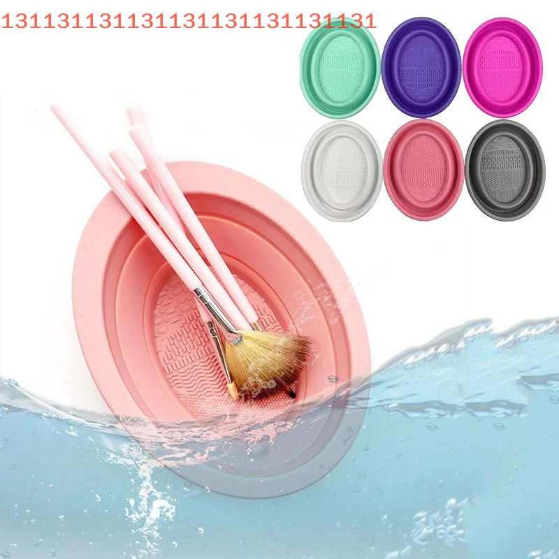 아이섀도우 브러쉬 세척 매트 뷰티 도구 스크러버 박스 부드러운 실리콘 메이크업 브러쉬 클리너 접이식 파우더 퍼프 세척 볼