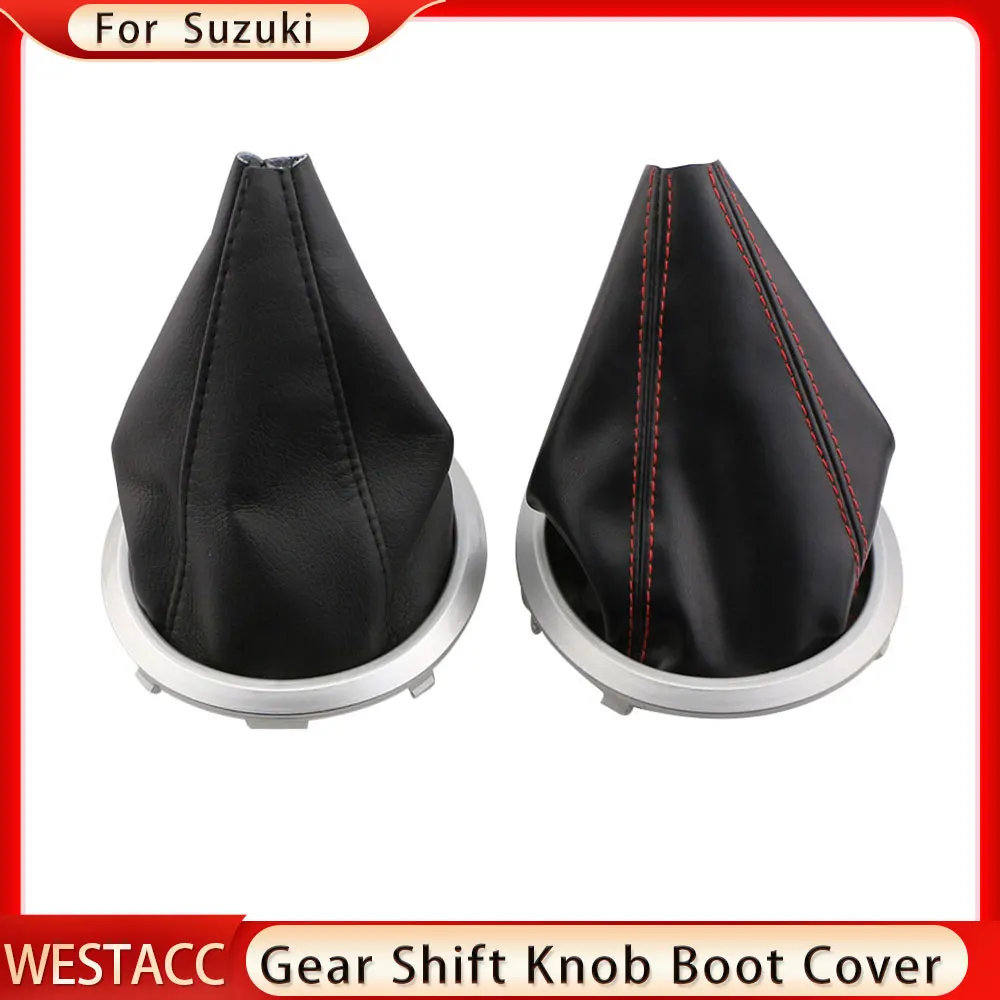 Car Gear Shift Knob Boot Gaiter Dust Cover Collar for Suzuki Swift SX4 Alto MK2 2005 2006 2007 2008 2009 2010 MT Accessories