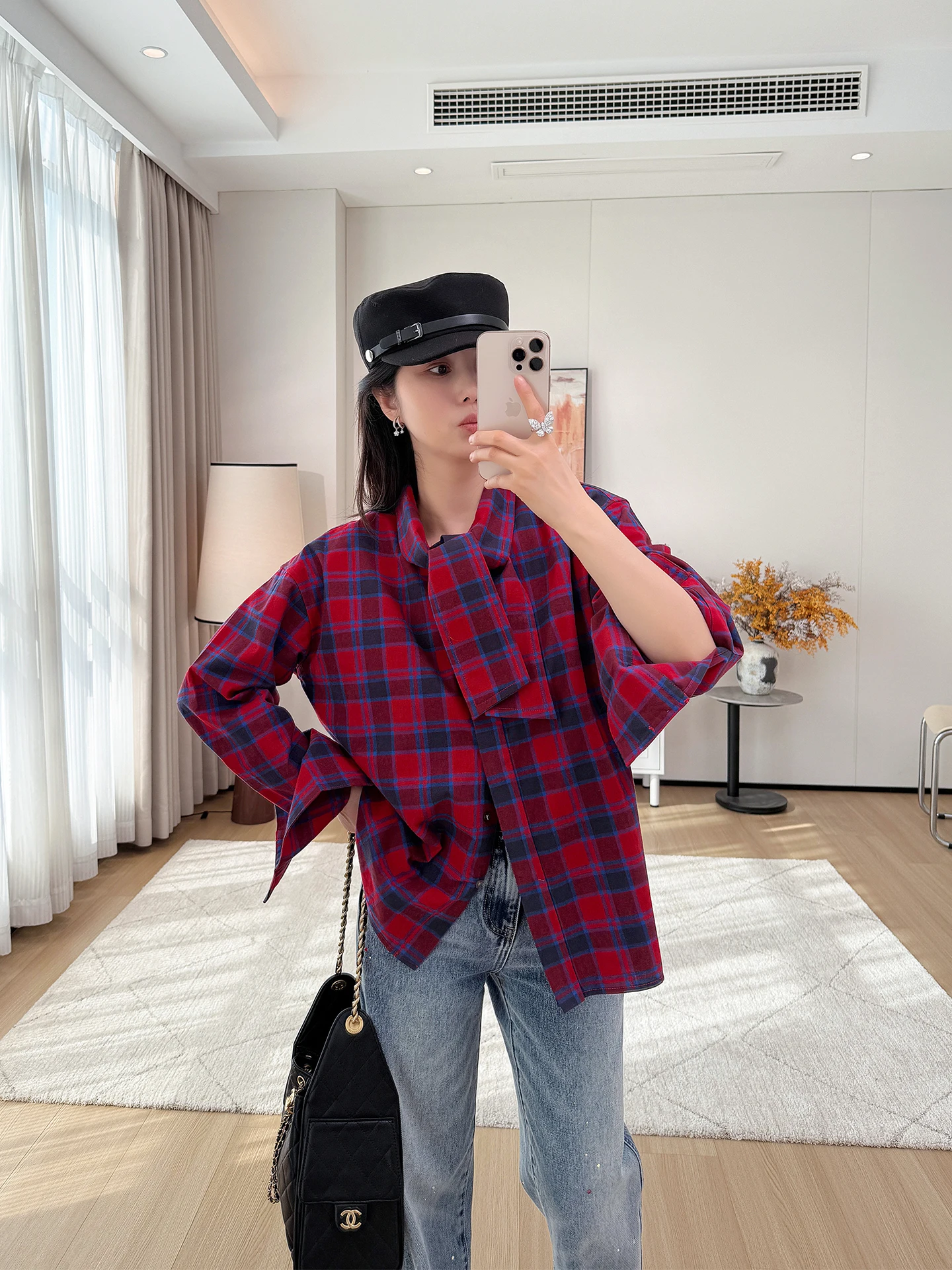

Loose Fit Pure Cotton Flannel irt Women's Sle Casual Spring Long Sve Plaid Print irt with Sa Casual Loose Sle