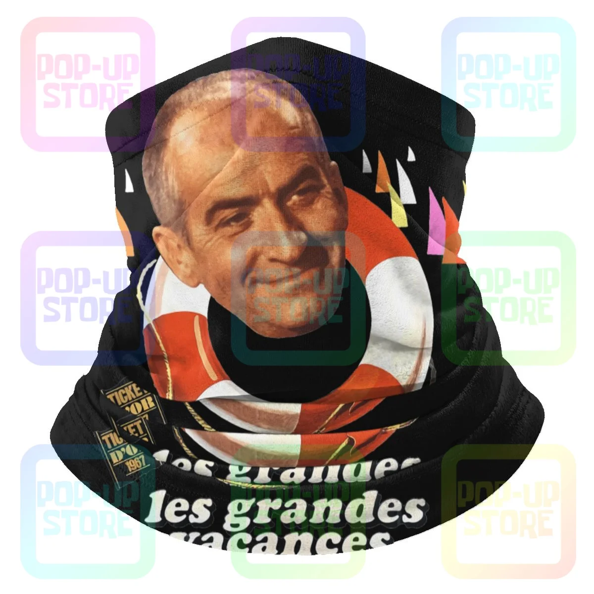 Louis de funes les grandes vacances microfibra pescoço gaiter bandana cachecol macio moda montanhismo