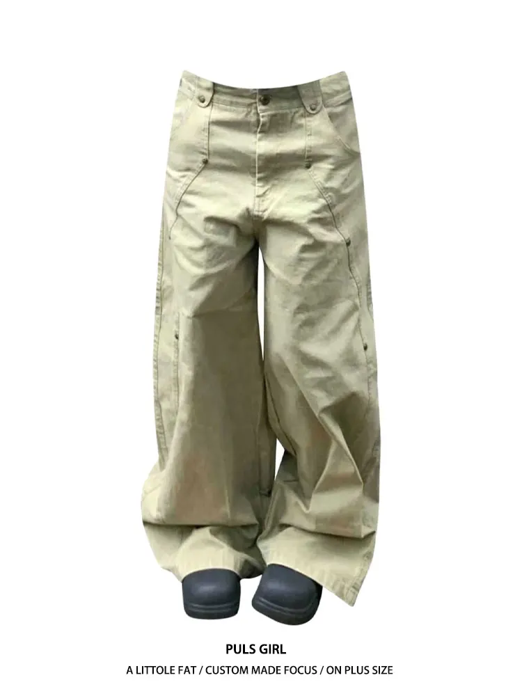 

High Waist Wide Leg Jeans Women's Loose Fit Slimming Bootcut Denim Pants American Retro Washed down Design Casual Straight Jeans