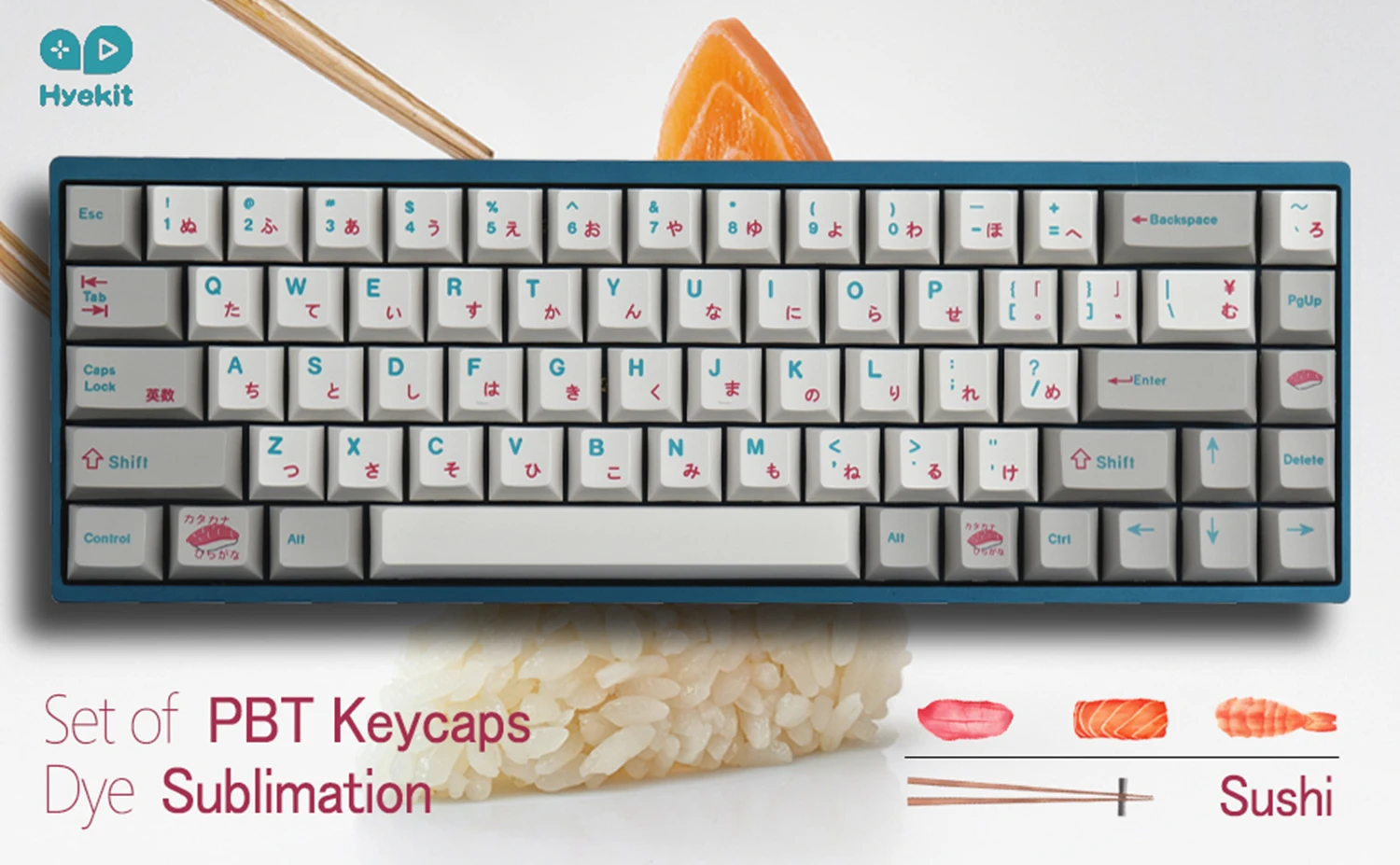 GMK Sushi Keycaps, 124 Keys Keycaps Cherry Profile DYE-SUB Personalized GMK Keycaps For Mechanical Keyboard