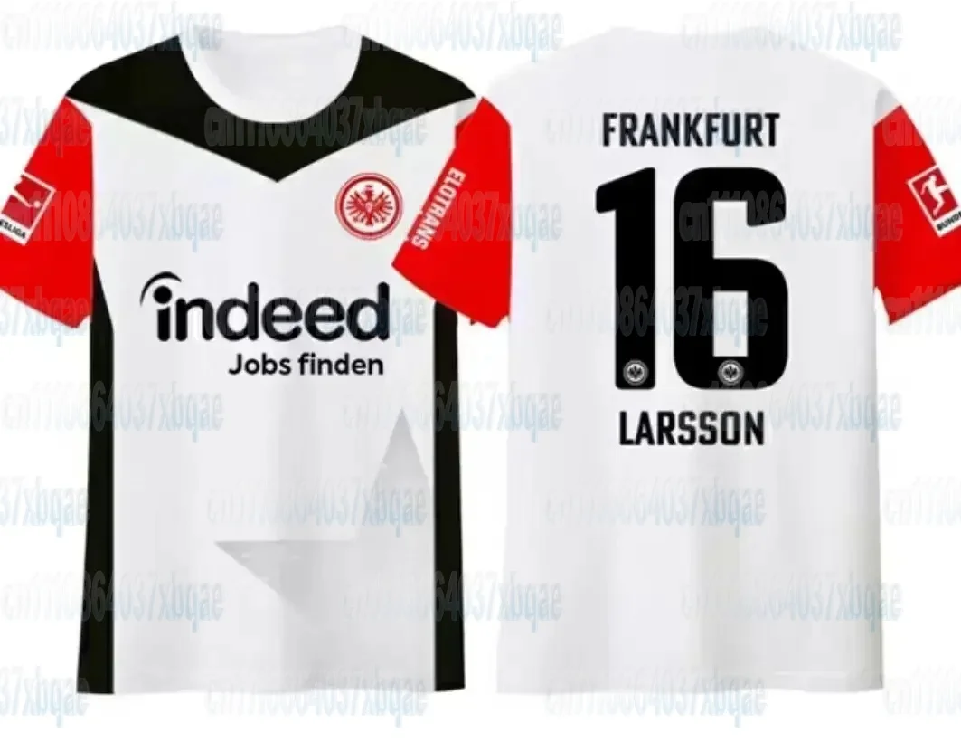 Herren-Fußballmannschafts-T-Shirt mit 3D-Frankfurter-Druck, lässiges Kurzarm-T-Shirt mit Fußballstar-Nummer, Unisex-Familienoutfit – Detail 8