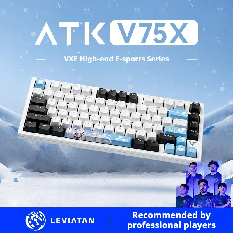 ATK VXE V75X Mechanical E-Sports Keyboard 2.4g Bluetooth Wireless Wired Tri Mode Customized Hot Swappable Rgb Gaming Keyboard