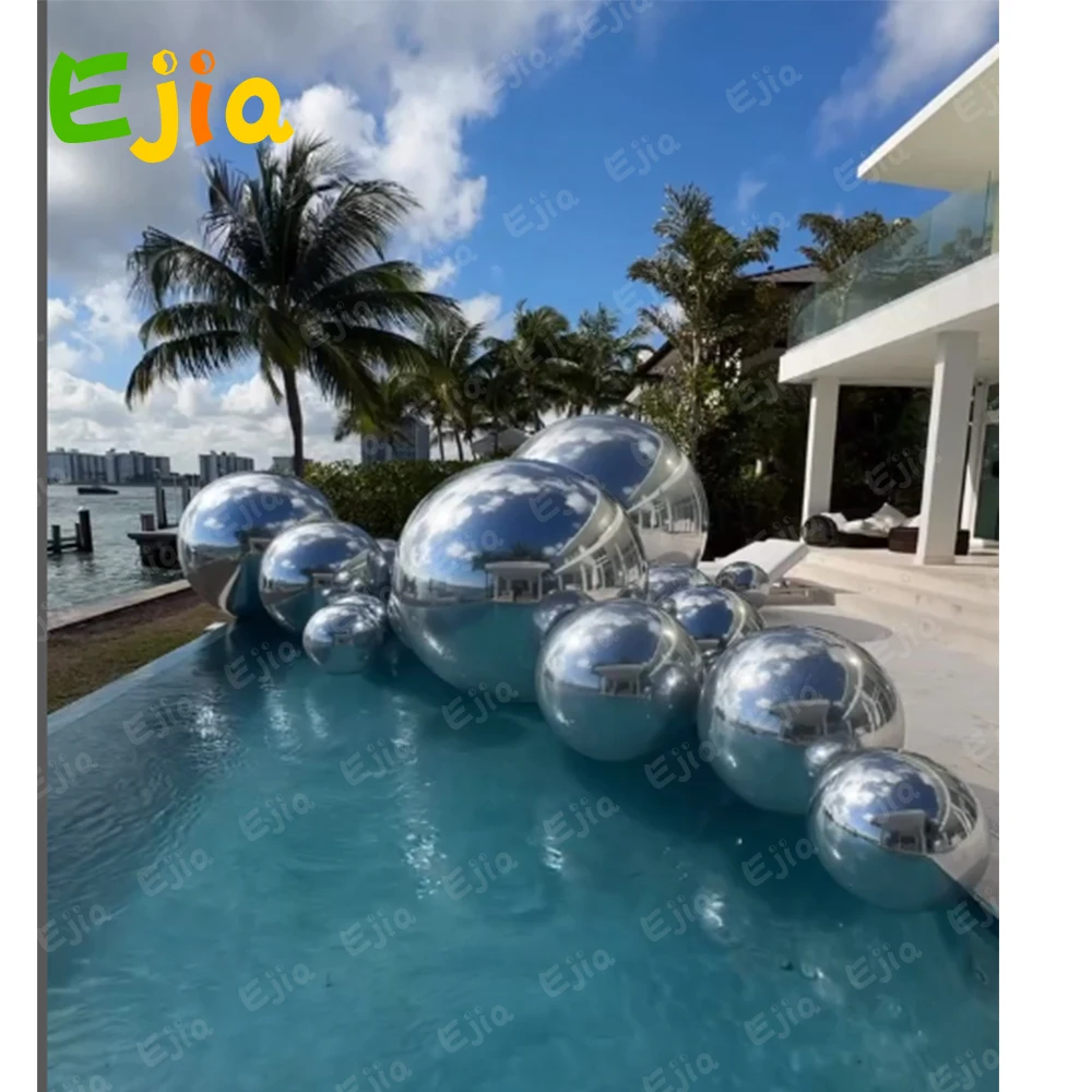 Dazzling Giant Outdoor Silver Gold  Inflatable Mirror Ball For Disco Party Decoration 1/1.5/2m Inflatable Mirror Spheres