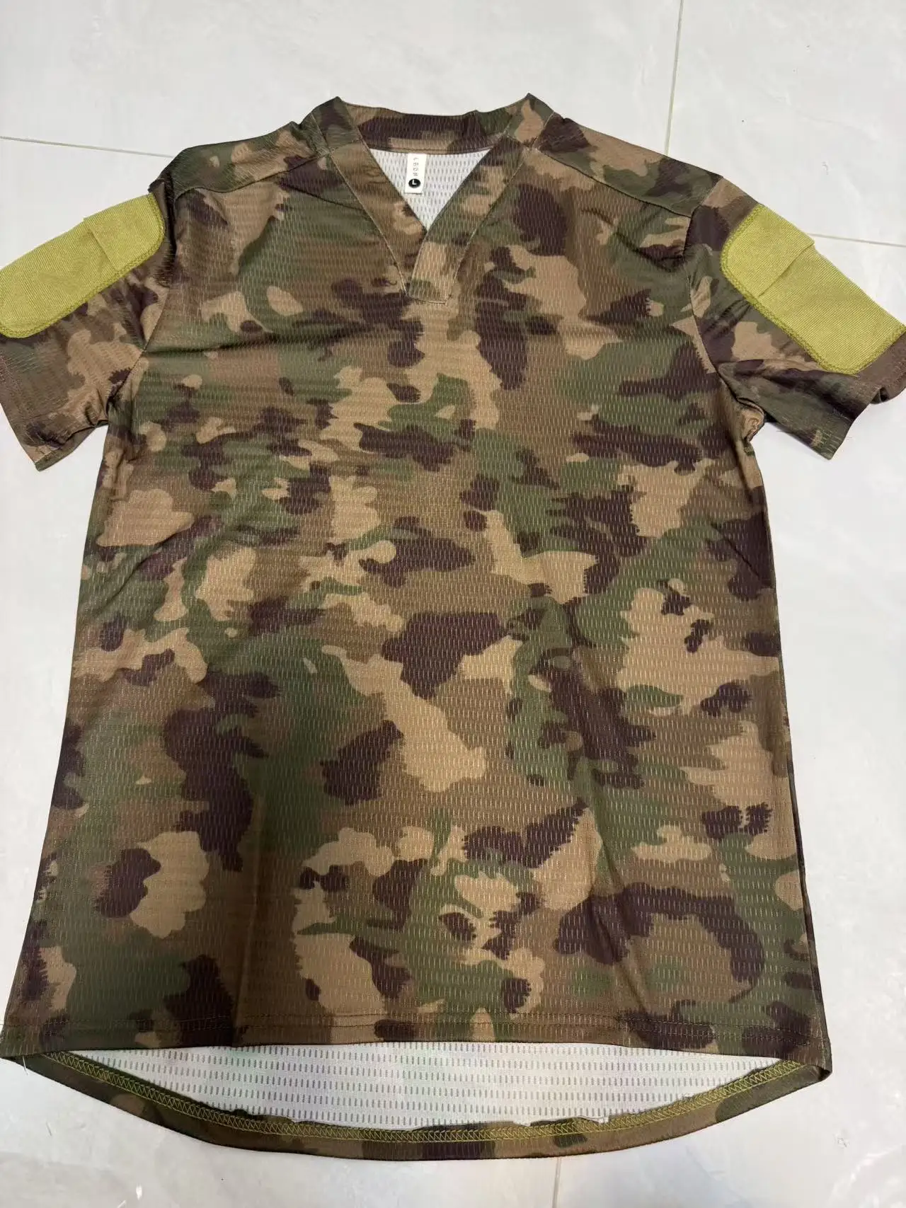 

New Swiss TAZ16 All-Terrain Tiger Camouflage VS Top V-Neck Short-Sleeve T-Shirt Quick-Drying Breathable Outdoor Tactical Top CAG