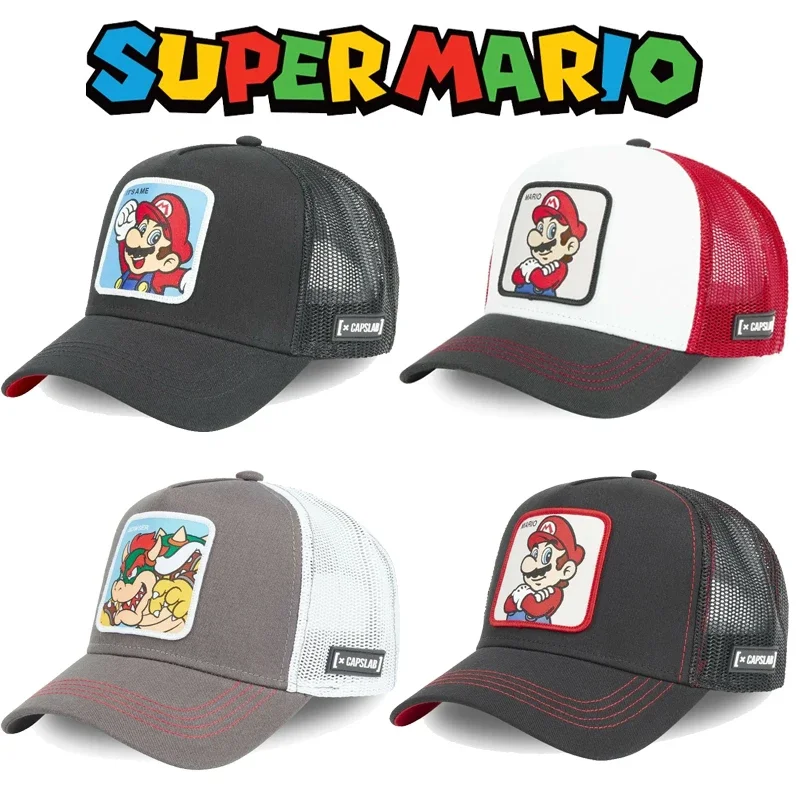 New Super Mario Bros Cartoon Baseball Caps Casual Hat Cute Outdoor Sports Sun Hats Unisex Adjustable Peaked Cap Birthday Gifts