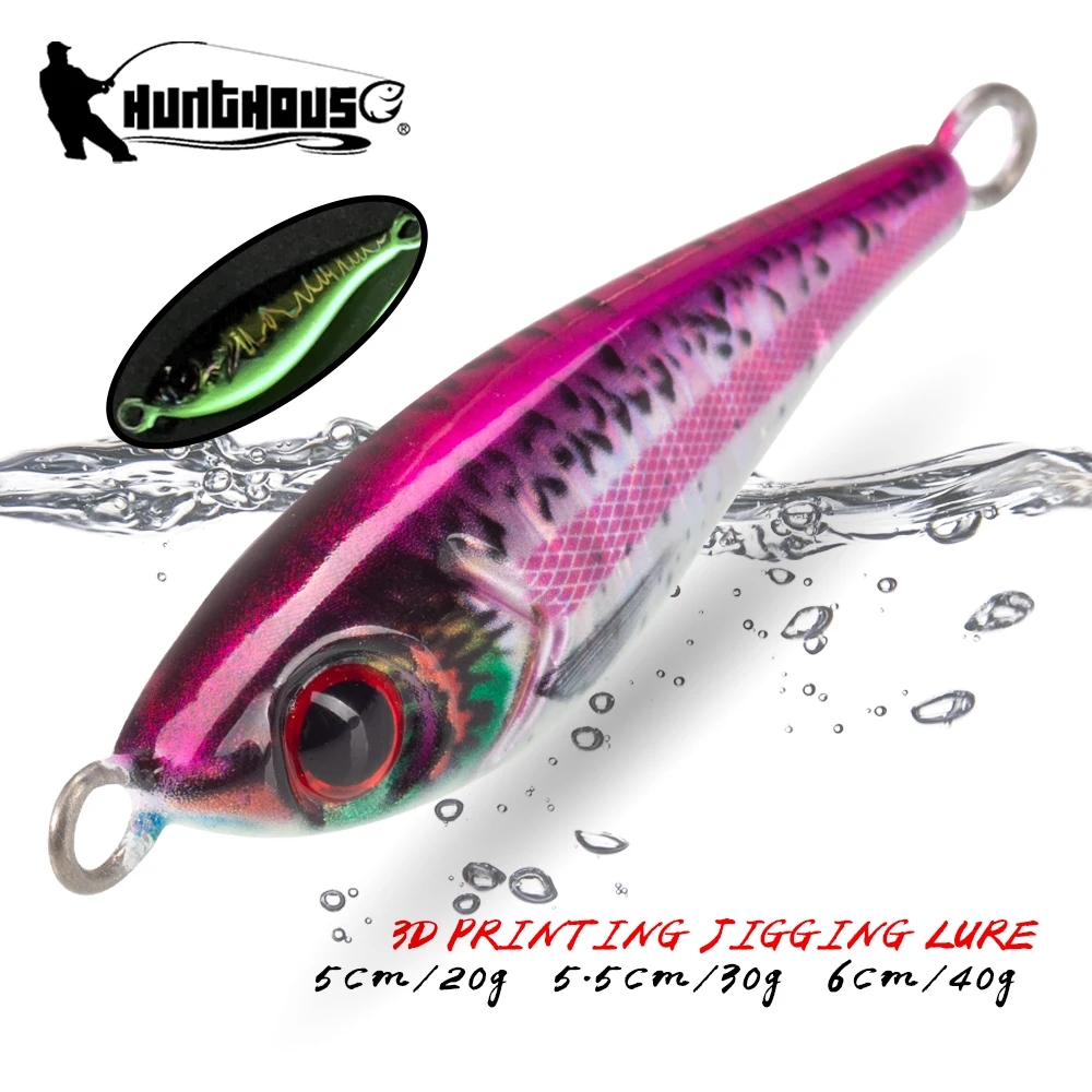 

Hunthouse Globefish Jigging 3D Printing Metal Jig Fishing Lure Slow Sinking 20g 30g 40g Hard Bait Luminous Saltwater Fish Tackle