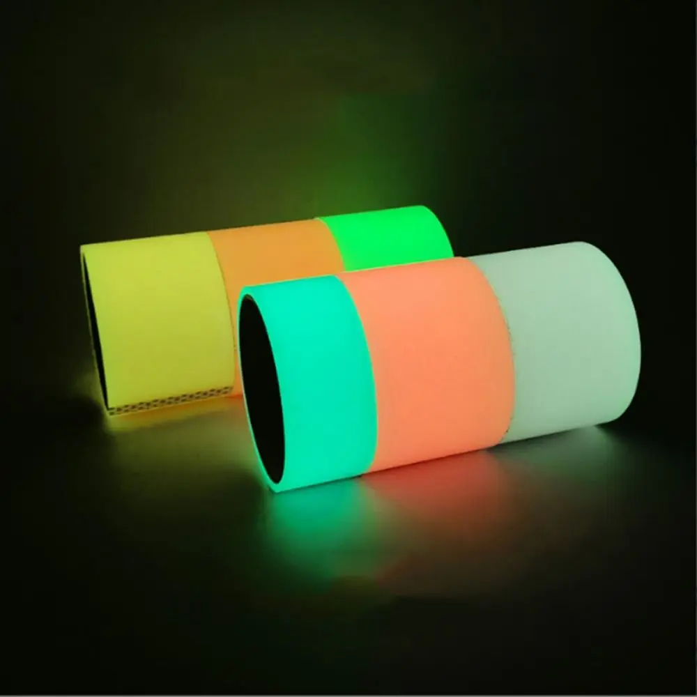 6 Stück im Dunkeln leuchtende, klebrige Ballrollbänder, 10 m, bunte fluoreszierende DIY-Ballbänder, selbstklebendes Sicherheits-Leuchtaufkleberband – Detail 5