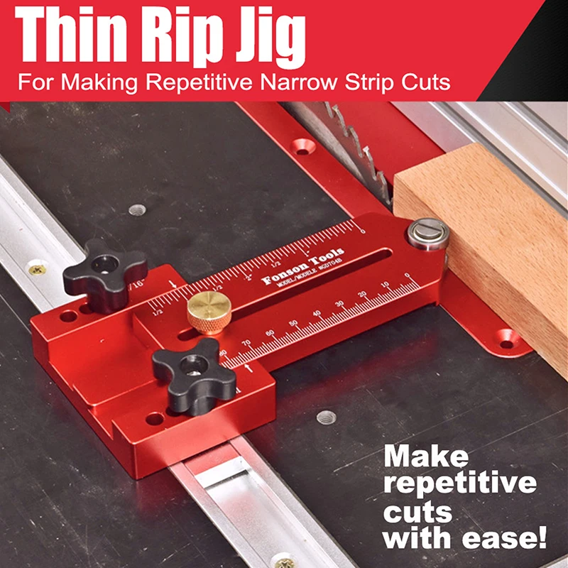 Extended Thin Rip Jig Table Saw Jig Guide For Repeat Narrow Strip Cuts Works With Table Saw Router Table Band Saw