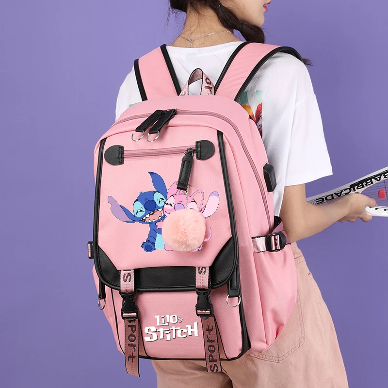 Disney Lilo Stitch Rucksäcke für Teenager zurück in die Schule Schult asche Mädchen Rucksack Rucksack Frauen Casual Bag Frauen Anime Schult asche