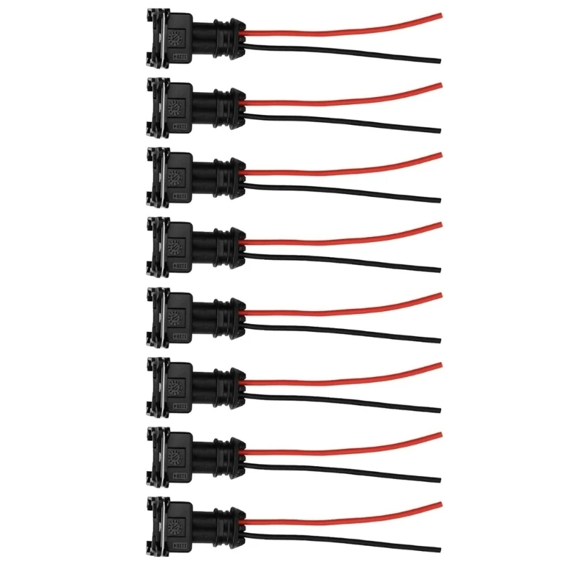 L5BC Pack of 8 OBD1 Injectors Connector Plugs High Current 25A Pigtail Wiring Clips Simple Installation for