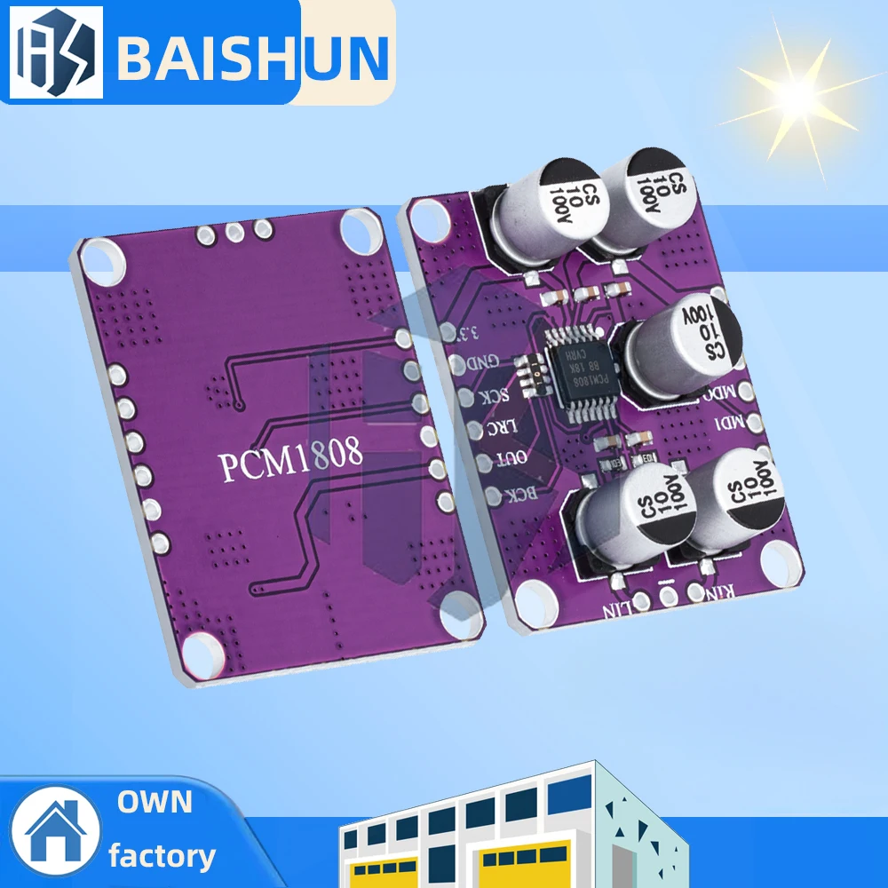 5v PCM1808 105dB SNR Audio Stereo ADC Single-Ended Analoge Ingang Decoder 24bit Versterker Board Speler Module