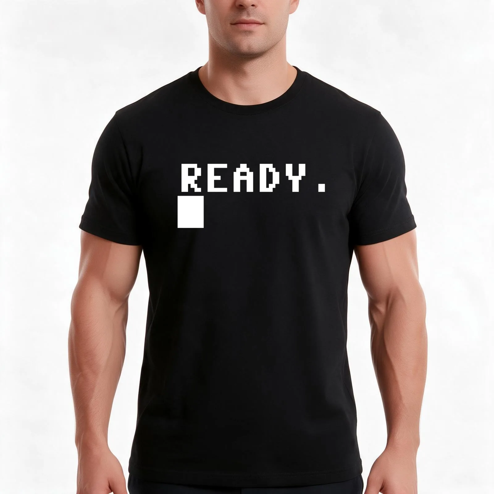 Commodore 64 - C64 - Ready. T-Shirt Summer Casual Cotton Tee, Unisex Men Women