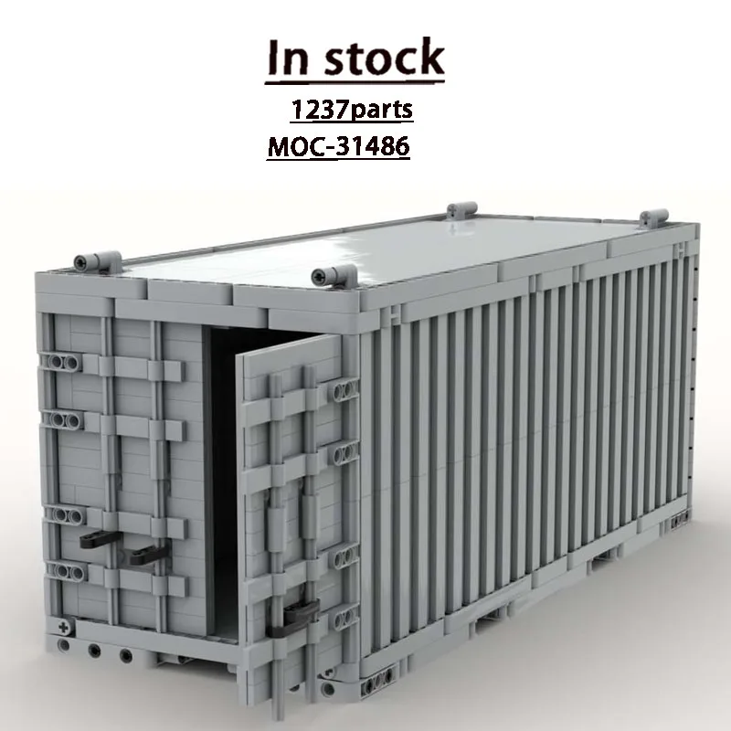 MOC-31486 New 20-Foot Sea Shipping Container Building Block Model 1237 Parts Boys' Children's Birthday New Year Toy Gift
