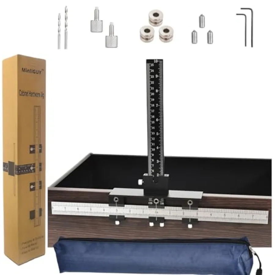 

Cabinet Hardware Jig All Metal Adjustable Cabinet Handle Jig with Φ5mm and Φ4mm Drilling Template Hole Cabinet Hardware Templat
