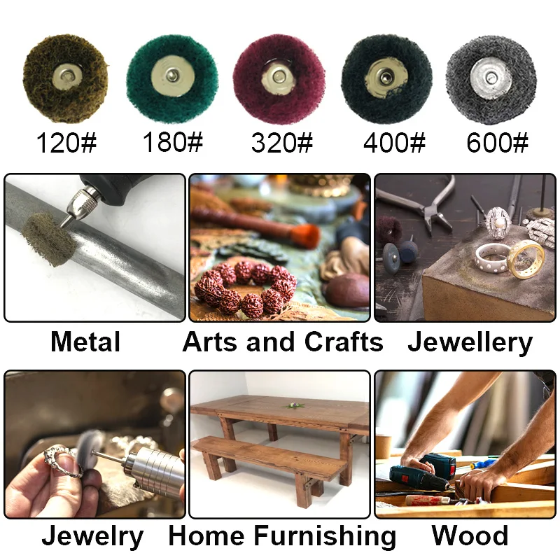 10개 미니 드릴 연마 브러시 나일론 광택 휠 3mm/2.35mm 샹크 드레멜 로터리 툴 액세서리 세트