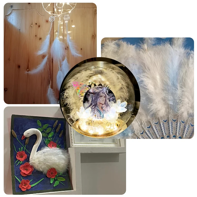 290 قطعة 9-15 سنتيمتر الريش الأبيض الطويل ل زاك ديكور كرنفال القبعات الزفاف الحرف شجرة زهرة كبيرة صغيرة السائبة تركيا بلوماس