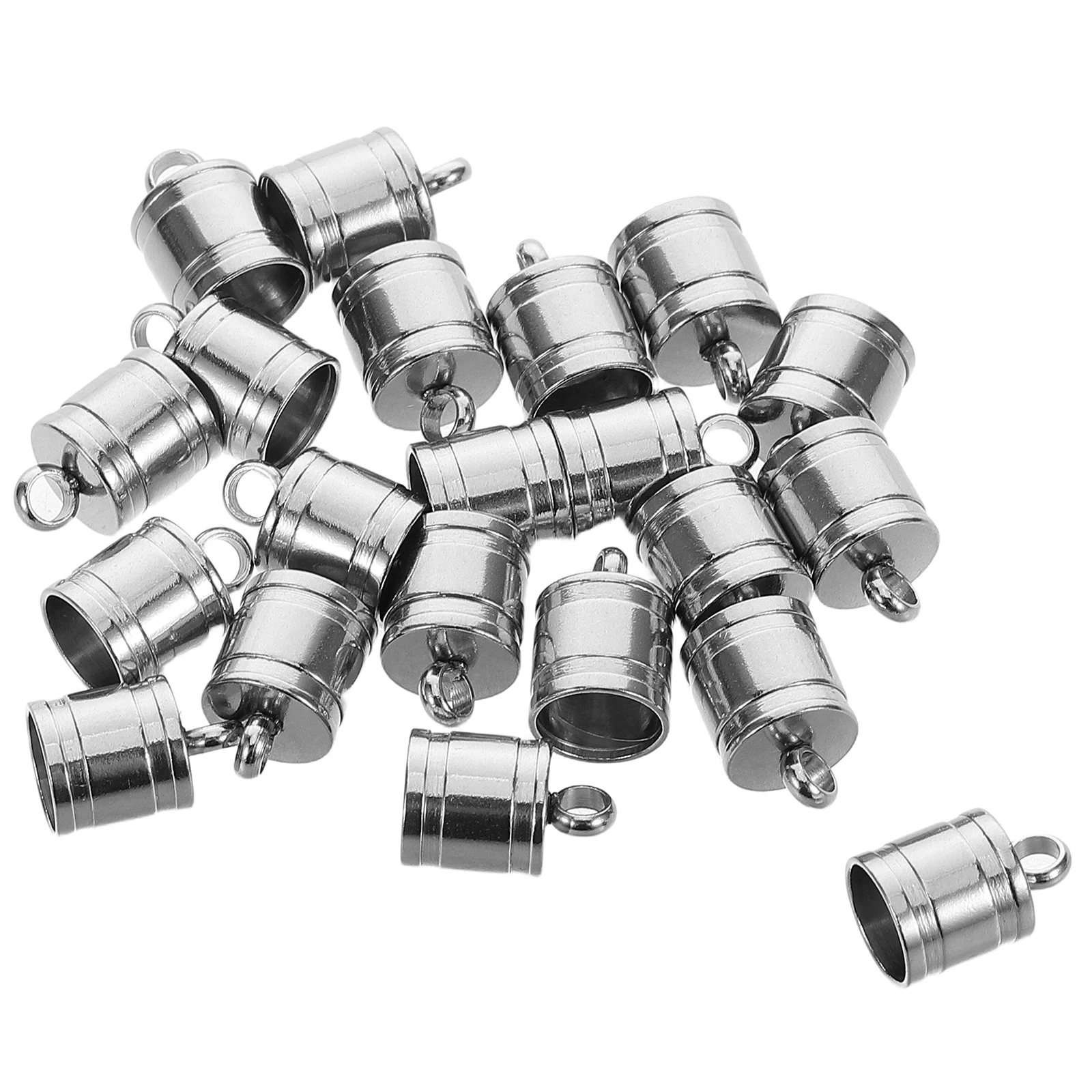 

20pcs Handmade Jewelry Accessories Stainless Steel Cord End Caps Grey Tassels Necklace Parts Bead Caps Cords Metal