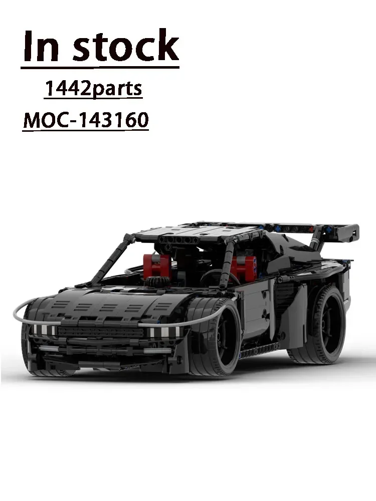 MOC-143160 New Black Supercar 74 Assembly Brick Model • 1422 Parts High Difficulty  Splicing  Children's  Birthday  Toy  Gift