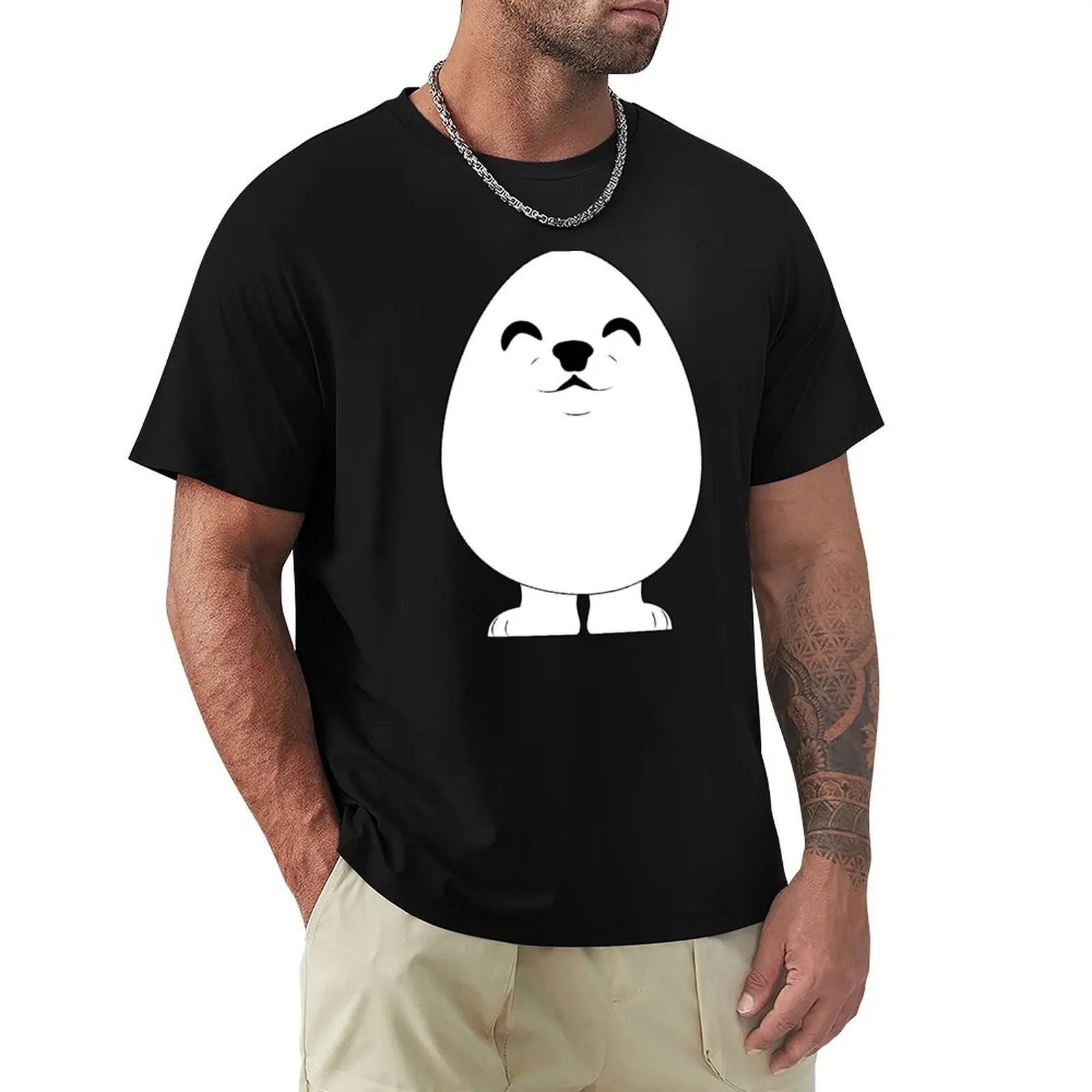 white smiling eggdog T-Shirt Quick Dry Outdoor Sports T-Shirt