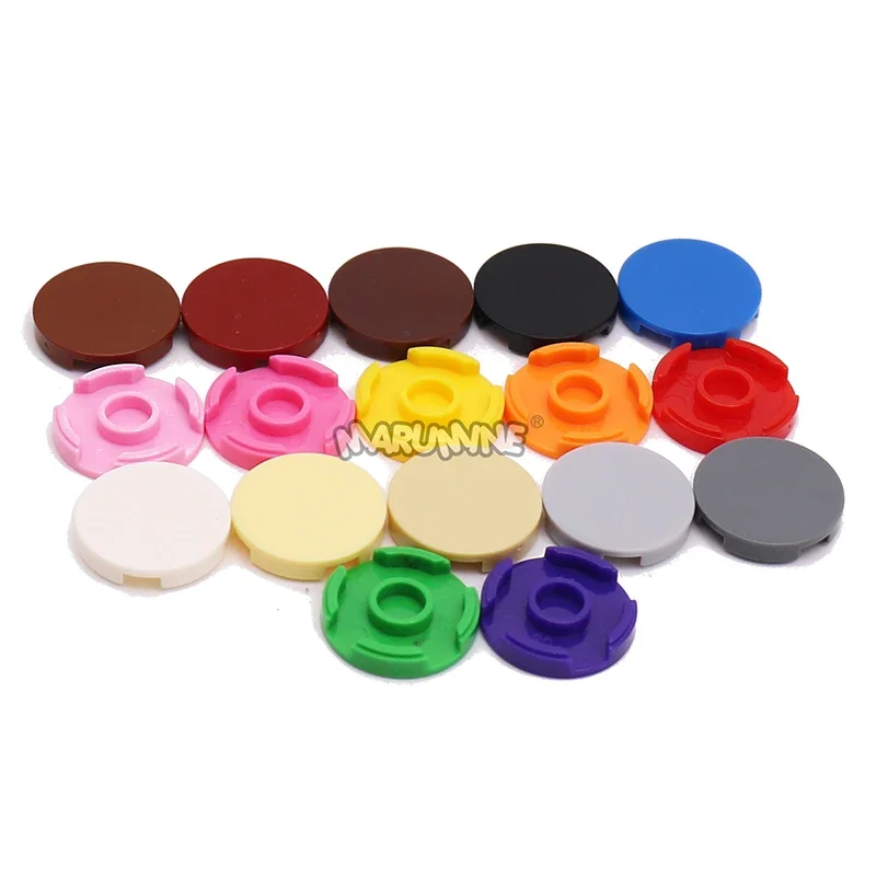 Marumine MOC 30PCS Tile 2x2 Round with Bottom Bricks Accessories 4150 14769 Stud Holder Building Blocks Construction Bulk Parts