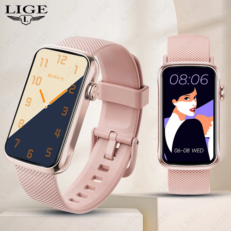 

LIGE Women Smart Bracelet Heart Rate Health Monitor Smart Watch 1.47'' Waterproof Step Count Sport Fitness Smartwatch Ladies Men