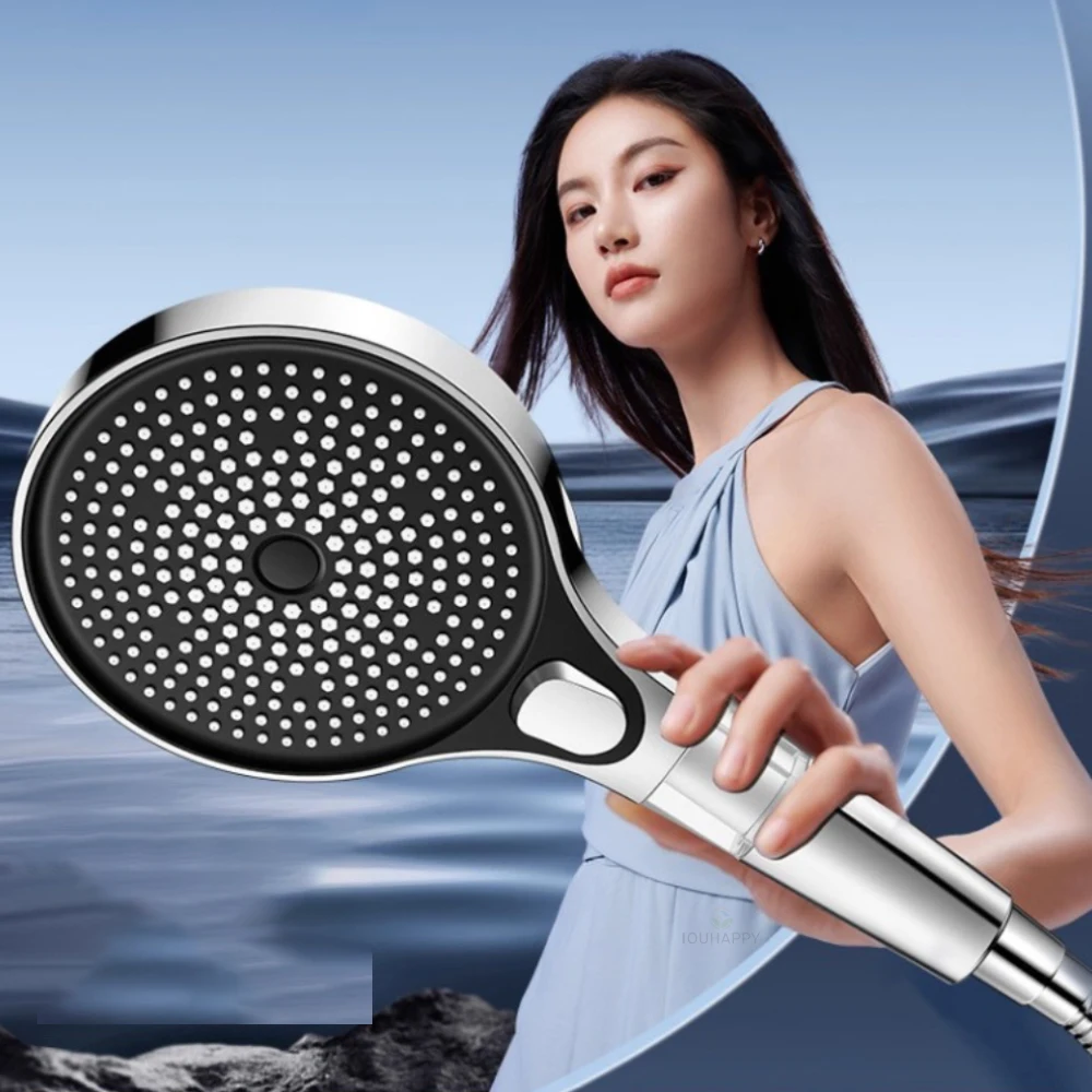 

4 Jet Modes Shower Head with Filter Large Water Outlet High Pressure Shower Head Water Saving Spray for Bathroom Accessories