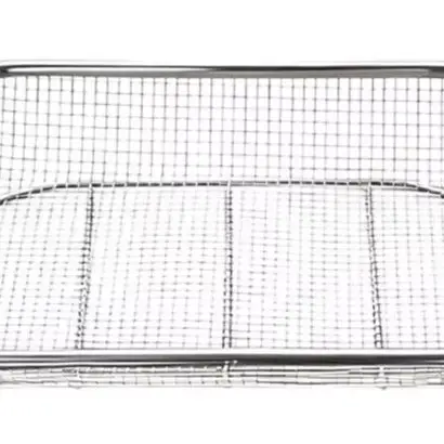Grill Pan Stainless Steel 42 x 27.5 x 10 cm Designed for High Temperature Cooking on Charcoal Gas or Wood Fire