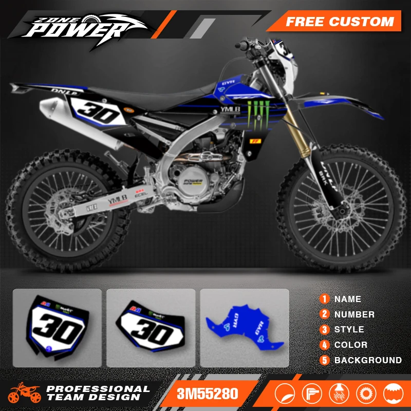 

Powerzone для Yamaha WRF450 2016 2017 2018 YZF450X 2015 2016 2017 2018, пользовательские фоны, графические наклейки, наборы наклеек 23