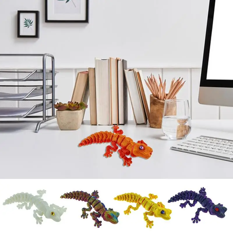 3D Printed Animals Toy Articulating Lizard Sculpture Full Articulated Decor 3D Printing Animal Sculpture Toys 3D Printed Lizard