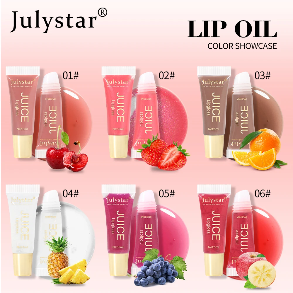 Bálsamo labial de aceite labial de gelatina transparente, hidratante, nutritivo, líneas de labios suaves, labios de pico, labios de vidrio de colores, fragancia de fruta