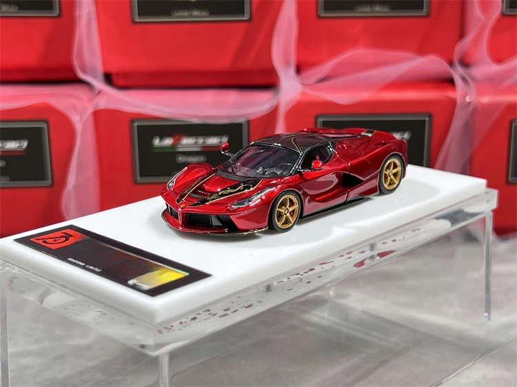 DMH 1:64 LaFer Yellow Dragon Red Customized version Model Car