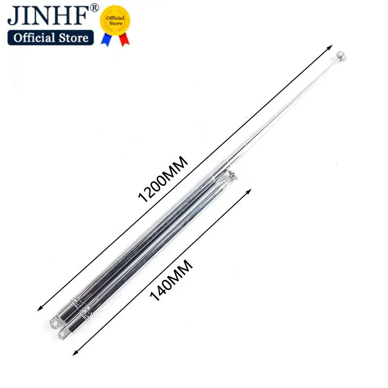 1PC 120cm 10Section Stainless Steel Telescopic Rod Antenna FM AM Radio Super Signal