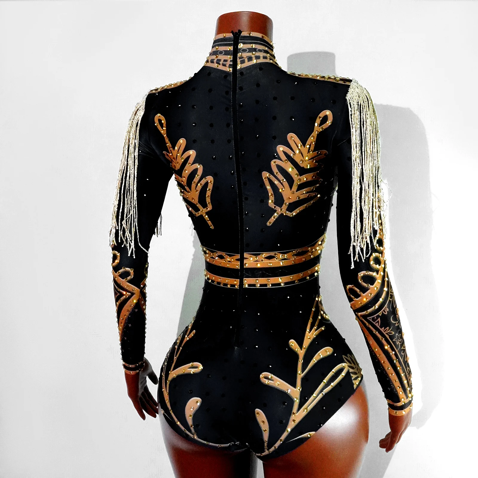 مثير المرأة هامش حجر الراين القطب الرقص بذلة ملهى ليلي أداء الزي سحب الملكة تظهر زي 2025 تصميم جديد حار