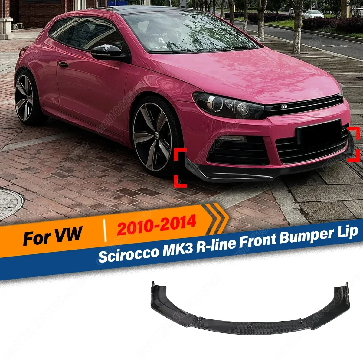 

For VW Scirocco MK3 R-line 2010 2011 2012 2013 2014 Front Bumper Lip Spoiler Splitter Diffuser Scirocco III R-Line Only Bodykits