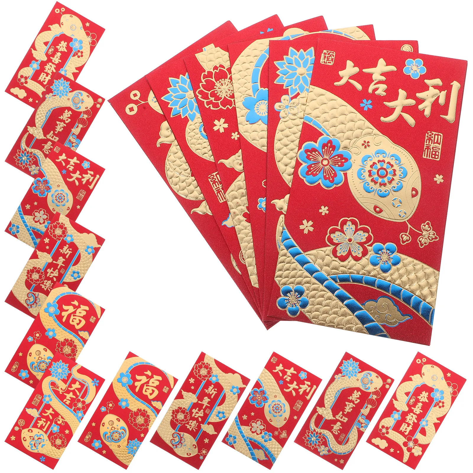 

30Pcs Red Envelopes Chinese New Year Year of The Snake Money Holder Cash Gifts Envelopes Lunar Wedding Money Holder
