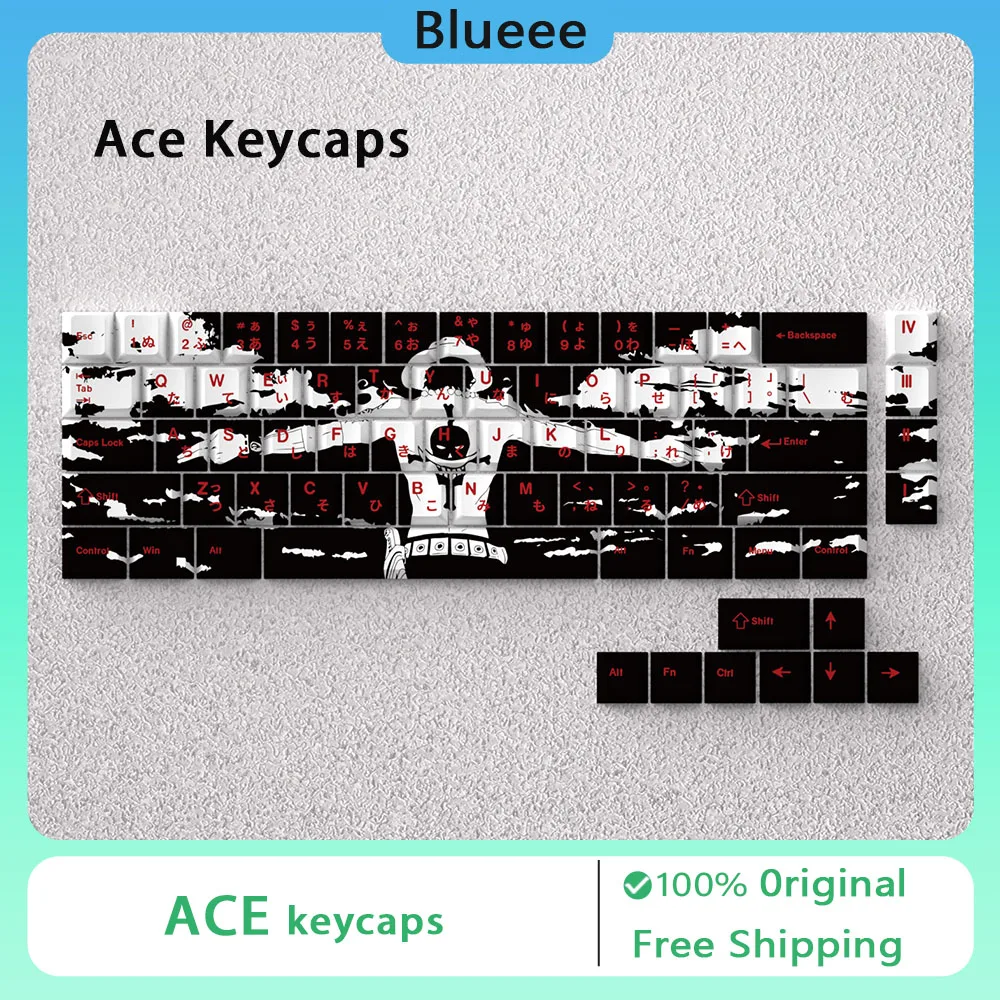 

Колпачки для клавиш Ace Anima 2D PBT с гравировкой по бокам, механические колпачки для клавиш с японским рисунком для Mad 60 65 68, игровые аксессуары, подарки