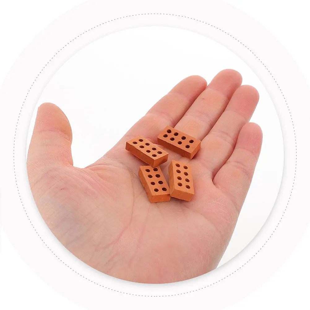 

100 шт. миниатюрных имитационных кирпичиков для DIY-ландшафта, оформления песочниц, микрореквизит для рукоделия