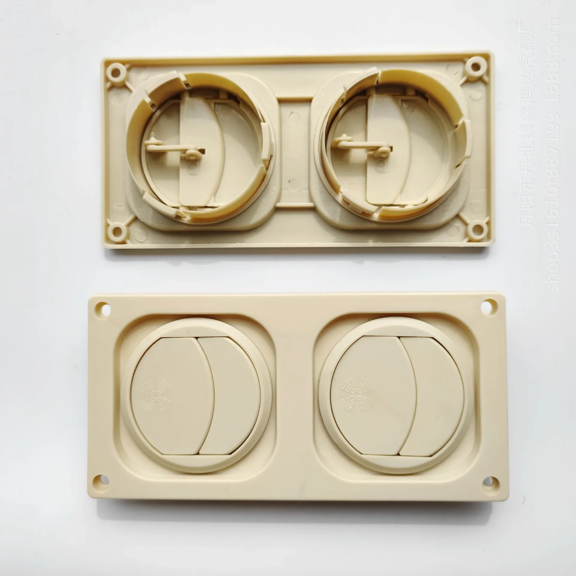 Picture 5: 4Pcs Plastic Rectangular A/C Vent With Double Recessed Adjustable Outlets Bus RV Caravan Dashboard